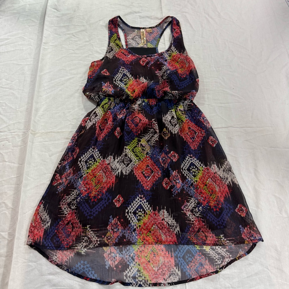 158. Women’s eyeshadow Colorful Geometric‎ Patterned Dress (M)